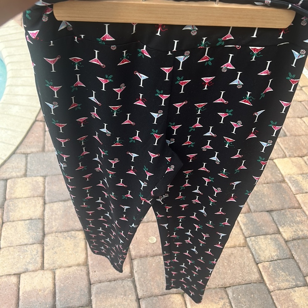 Holiday Winter Leggings sz S Martini Holly Lollipop Christmas High Waist NWOT - Picture 9 of 9